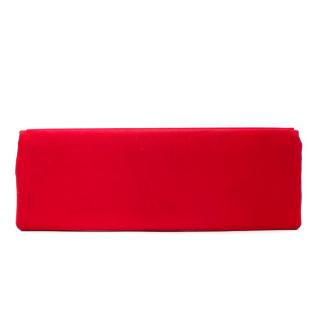 Giorgio Armani Red Silk Flat Clutch Bag