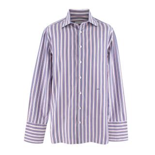 Donato Liguori White, Navy & Pink Striped Formal Shirt