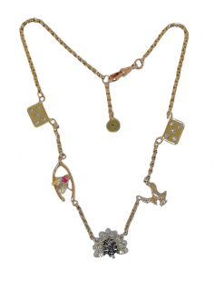 Bespoke Yellow Gold Diamond Longguard Charm Necklace