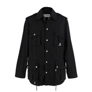 Saint Laurent Black Cotton Military Jacket 