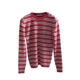 Chinti & Parker Red Striped Cashmere Jumper