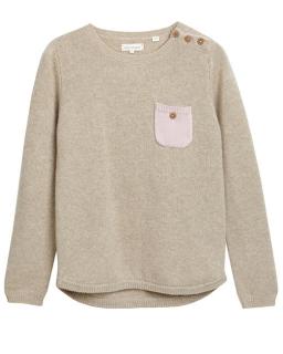 Chinti & Parker Oatmeal Cashmere One Pocket Jumper