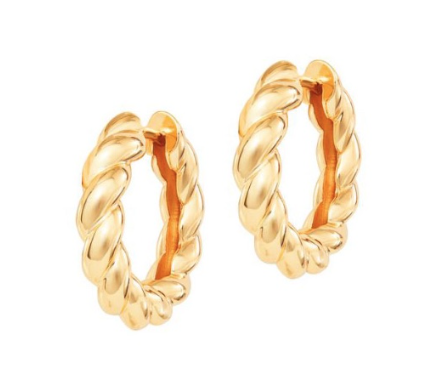 MeMe London 18K Gold Plated Twisted Hoop Earrings