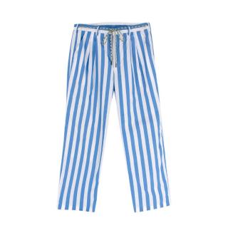 Viktor & Rolf Mister Mister Blue & White Cotton Striped Trousers