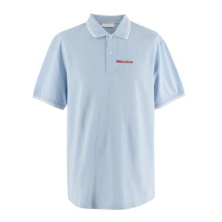 Prada Baby Blue Short Sleeve Polo Shirt