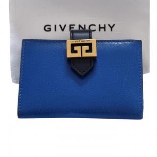 Givenchy Blue Calfskin 4G Clasp Bi-Fold Wallet