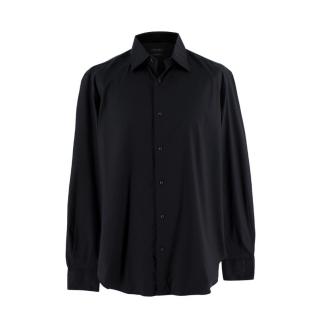 Boggi Black Cotton Twill Custom Fit Formal Shirt