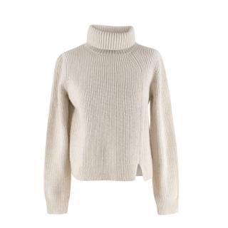 Proenza Schouler Ivory Wool-Cashmere Polo Neck Jumper