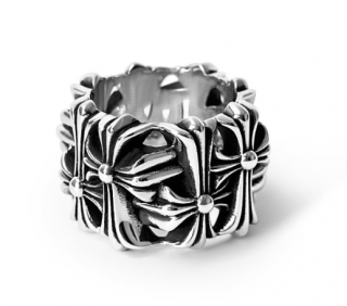 Chrome Hearts Sterling Silver Cemetery Cross Ring