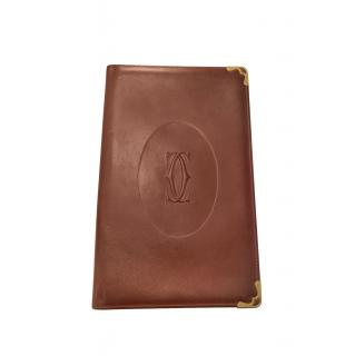 Cartier Bordeaux Leather Notepad Cover and refill