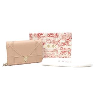 Dior Diorama Nude Grained Calfskin Wallet on Chain 