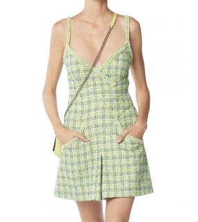 Chanel Green & Blue Woven Tweed Playsuit
