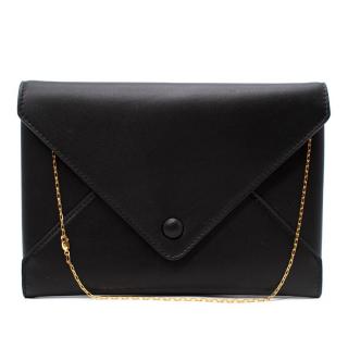 The Row Nu Twin Smooth Black Leather Chain Pouch