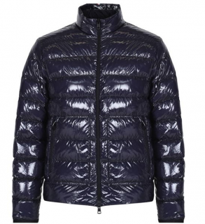 Moncler Men's Navy Glossy Laque Zip jacket	