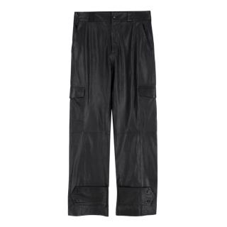Holzweiler Dunder Black Leather Cargo Trousers