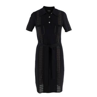 Chanel Black Cuba Short Sleeve Cotton Knitted Dress 