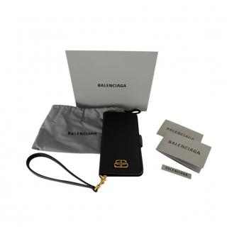 Balenciaga Black Grained Leather iPhone X/XS Phone & Card Holde4