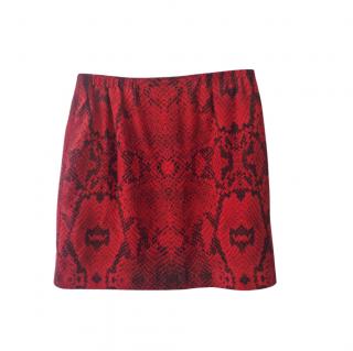 The Kooples Python Print Red Mini Skirt