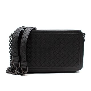 Bottega Veneta Black Intercciato Leather Camera Bag