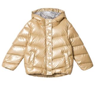Bonpoint Kids 4Y Gold Hooded Puffer Jacket