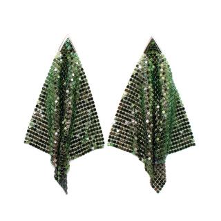 Christopher Kane Green Chainmaile Earrings