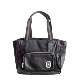 Coach Black Leather Trimmed Nylon Tote Bag