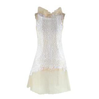Chanel Iridescent Matelasse Lace Trimmed Dress