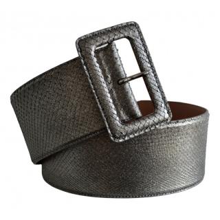 Ralph Lauren Collection silver python wide waist belt 