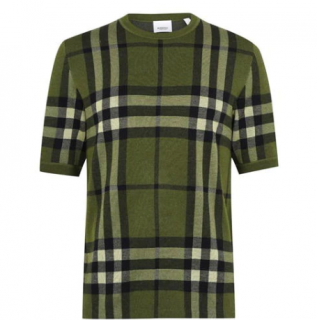 Burberry Green Check Knit T-Shirt