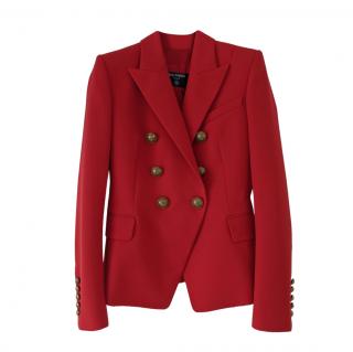 Balmain Red Wool Double Breasted Jacket