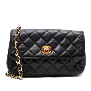 Chanel Vintage Black Diamond Quilted Wallet on Chain