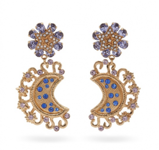 Dolce & Gabbana Crystal-embellished star and moon clip-on earrings