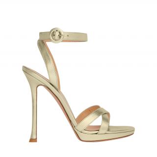 Gianvito Rossi Gold Leather Strappy Heeled Sandals