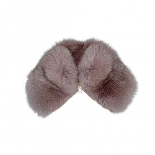 FurbySD Light Brown Fox Fur Collar with Zip