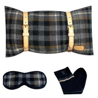 Louis Vuitton Cashmere & Merino Wool Travel Pillow, Socks & Mask Set