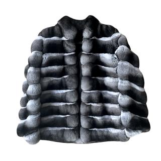 FurbySD Chinchilla Fur Stand Collar Chubby Jacket