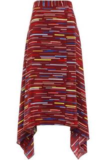 Chinti and Parker Berry Verticals Striped Silk Blend Skirt