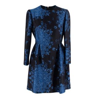 Valentino Blue Delft Brocade Mini Dress