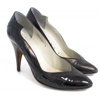Gina black court shoes