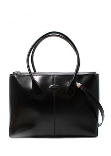 Tod's Black Leather Tote Bag