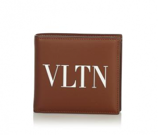 Valentino VLTN Cognac Brown Leather Bifold Wallet