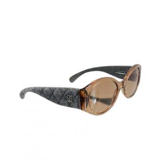 Chanel Grey & Brown Quilted Sunglasses