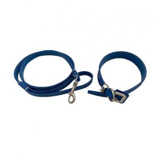 Goyard Blue Edmond Dog Collar & Lead