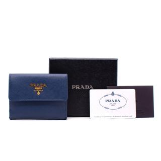 Prada Bluette Small Saffiano Leather Wallet 