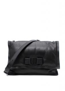 Salvatore Ferragamo Black Leather Vara Bow Bag