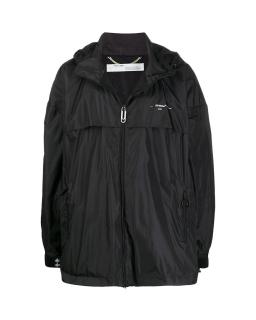 Off-White Black Ripstop Nylon Logo Windbreaker Jacket