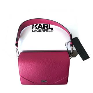 Karl Largerfeld Deep Pink Leather Flap Bag