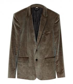 Burberry Mens Velvet Single Breasted Tailored Jacket