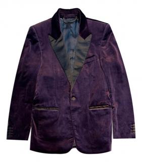 Burberry Prorsum Purple Velvet Single Breasted Dinner Jacket