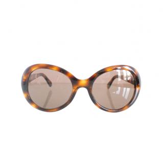 Chanel round tortoiseshell sunglasses